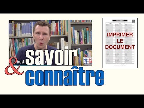 savoir connaître FLE how to say to know in french