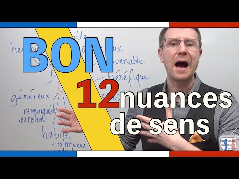 12 sens du mot BON - apprendre le français - renforcement vocabulaire