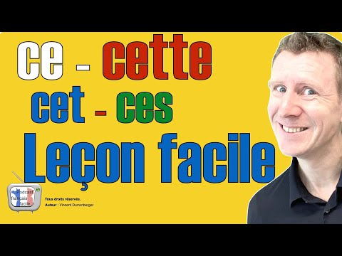 CE - CETTE - CES Leçon en français facile - adjectifs démonstratifs en français