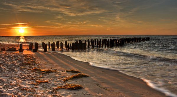 Coucher de soleil sur la plage