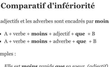 Comparatif Adjectif Et Adverbes