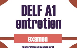 Delf A1 entretien oral Voici une série de questions ou d'invitation à la conversation à propos qu'on pourra vous poser lors d'un entretien de DELF A1. Ces questions concernent votre identité, vos loisirs, vos activités, votre famille. Ces questions ne sont pas définies à l'avance. Il y a donc plusieurs façons de demander une même chose. Écoutez et trouvez une réponse adéquate. [fusion_table] tutoiement vouvoiement Tu t'appelles comment ? Comment tu t'appelles ? Comment est-ce que tu t'appelles ? Comment t'appelles-tu ? Quelle est ta date de naissance ? Ta date de naissance, qu'est-ce que c'est ? Quelle est ta nationalité ? Tu viens d'où exactement ? Tu habites où ? Où habites-tu ? Où est-ce que tu habites ? Tu parles quelles langues étrangères ? Quelles langues parles-tu ? Tu fais quoi dans la vie ? Que fais-tu dans la vie ? Qu'est-ce que tu fais dans la vie ? Tu fais quoi comme travail ? Quelle est ta profession ? Tu as des frères et soeur ? Parle-moi de ta famille. Est-ce que tu peux me parler de ta famille ? Qu'est- ce que tu aimes faire ? Quels sont tes loisirs ? Parle-moi de tes loisirs, de ce que tu aimes faire. Est-ce que tu fais du sport ? Vous vous appelez comment ? Comment vous vous appelez ? Comment est-ce que vous vous appelez ? Comment vous appelez-vous ? Quelle est votre date de naissance ? Votre date de naissance, qu'est-ce que c'est ? Quelle est votre nationalité ? Vous venez d'où exactement ? Vous habitez où ? Où habitez-vous ? Où est-ce que vous habitez ? Vous parlez quelles langues étrangères ? Quelles langues parlez-vous ? Vous faites quoi dans la vie ? Que faites-vous dans la vie ? Qu'est-ce que vous faites dans la vie ? Vous faites quoi comme travail ? Quelle est votre profession ? Avez-vous des frères et soeurs ? Parlez-moi de votre famille Est-ce que vous pouvez me parler de votre famille ? Qu'est-ce que vous aimez faire ? Quels sont vos loisirs ? Parlez-moi de vos loisirs, de ce que vous aimez faire. Est-ce que vous faites du sport ? [/fusion_table] Delf A1 entretien oral