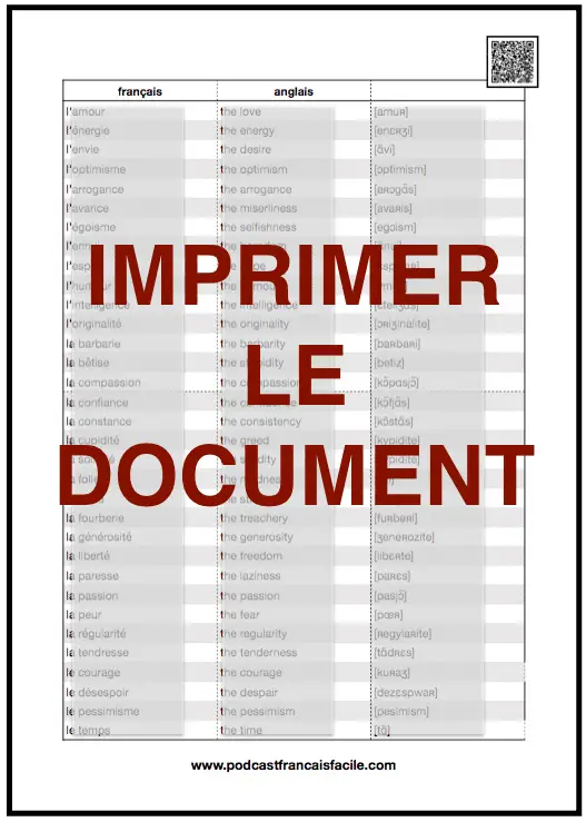 Couleurs Liste Fle