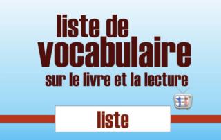 liste vocabulaire lecture