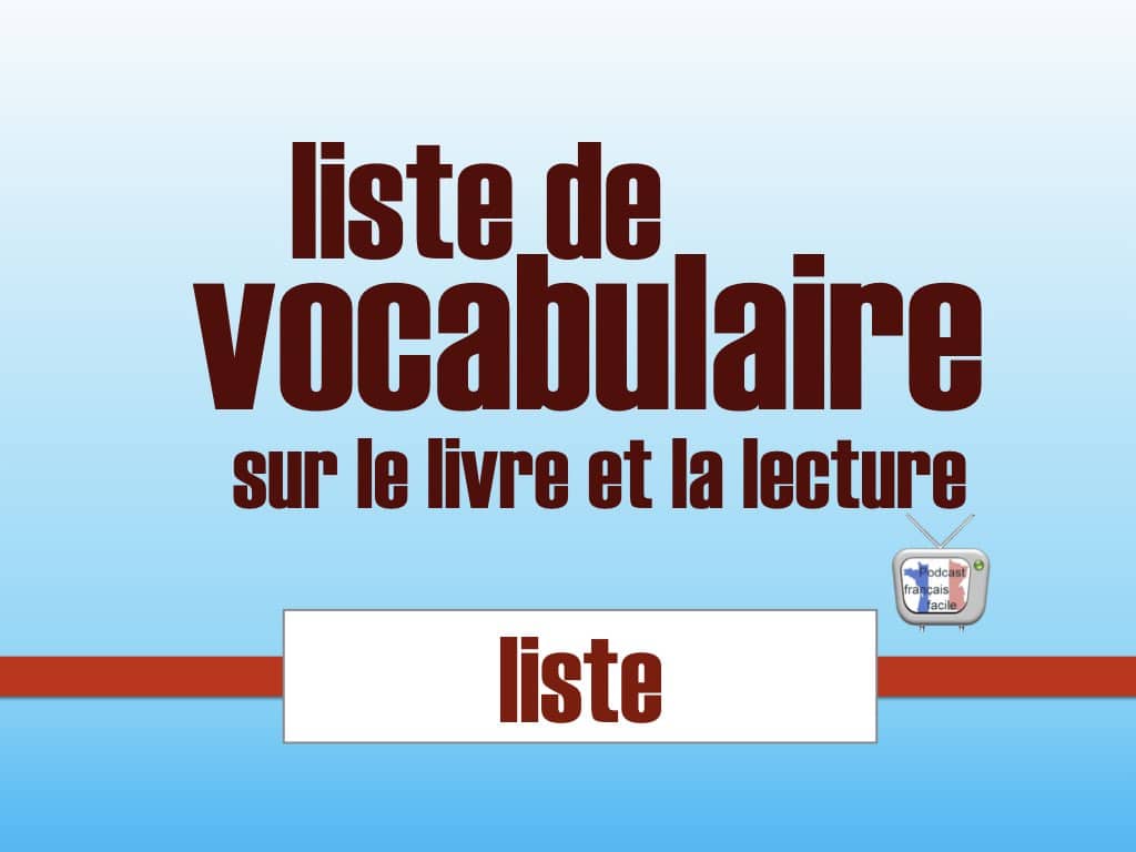 liste vocabulaire lecture