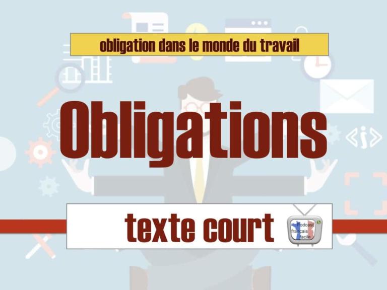 obligations-texte court pour apprendre le vocabulaire de l'obligation