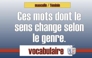 Mots dont le sens change avec le genre