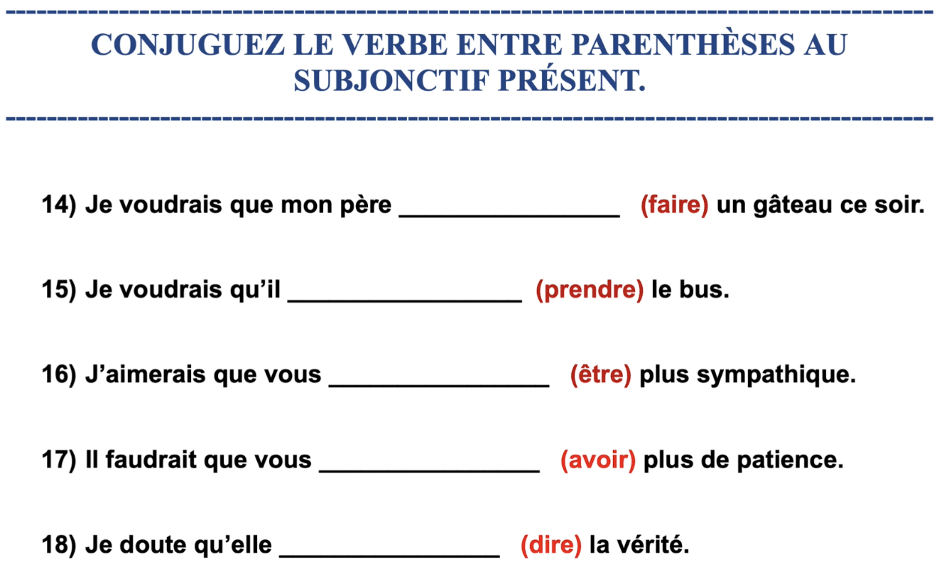 test de grammaire