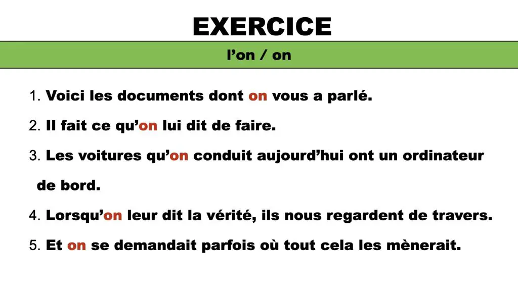 difference qu'on et que l'on