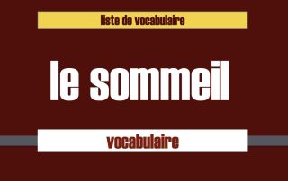 liste vocabulaire sommeil