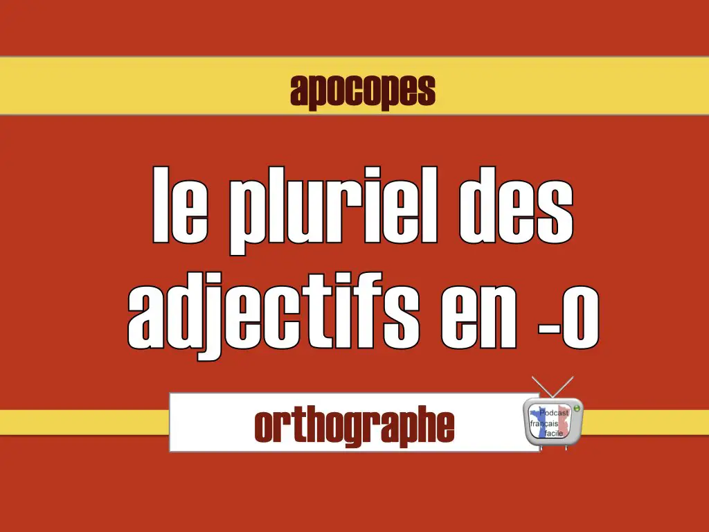 pluriel adjectifs en o