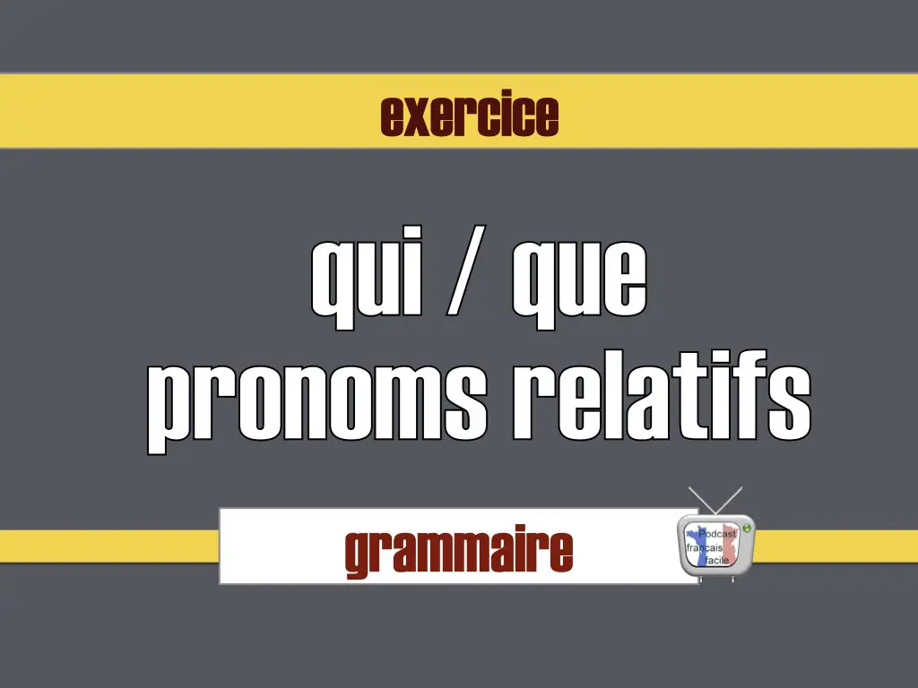 exercice qui que pronoms relatifs
