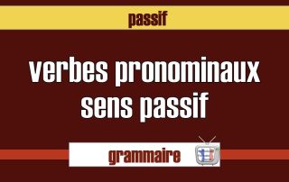 Verbes pronominaux sens passif