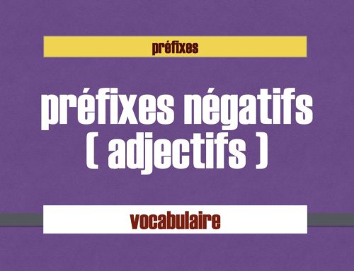 Préfixes négatifs exercice adjectifs