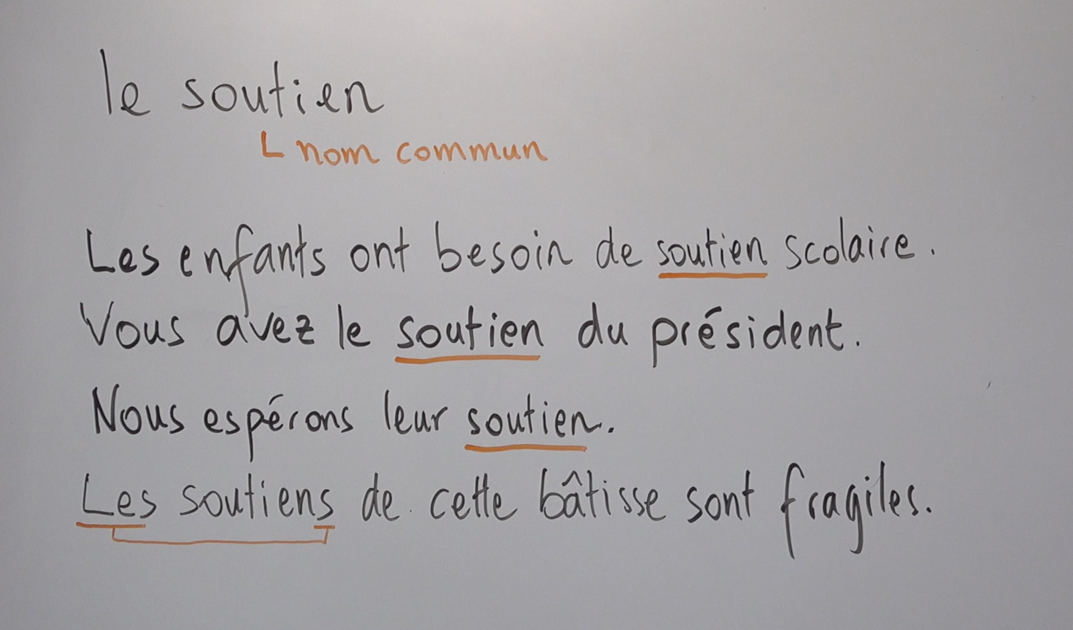 soutien comment écrire