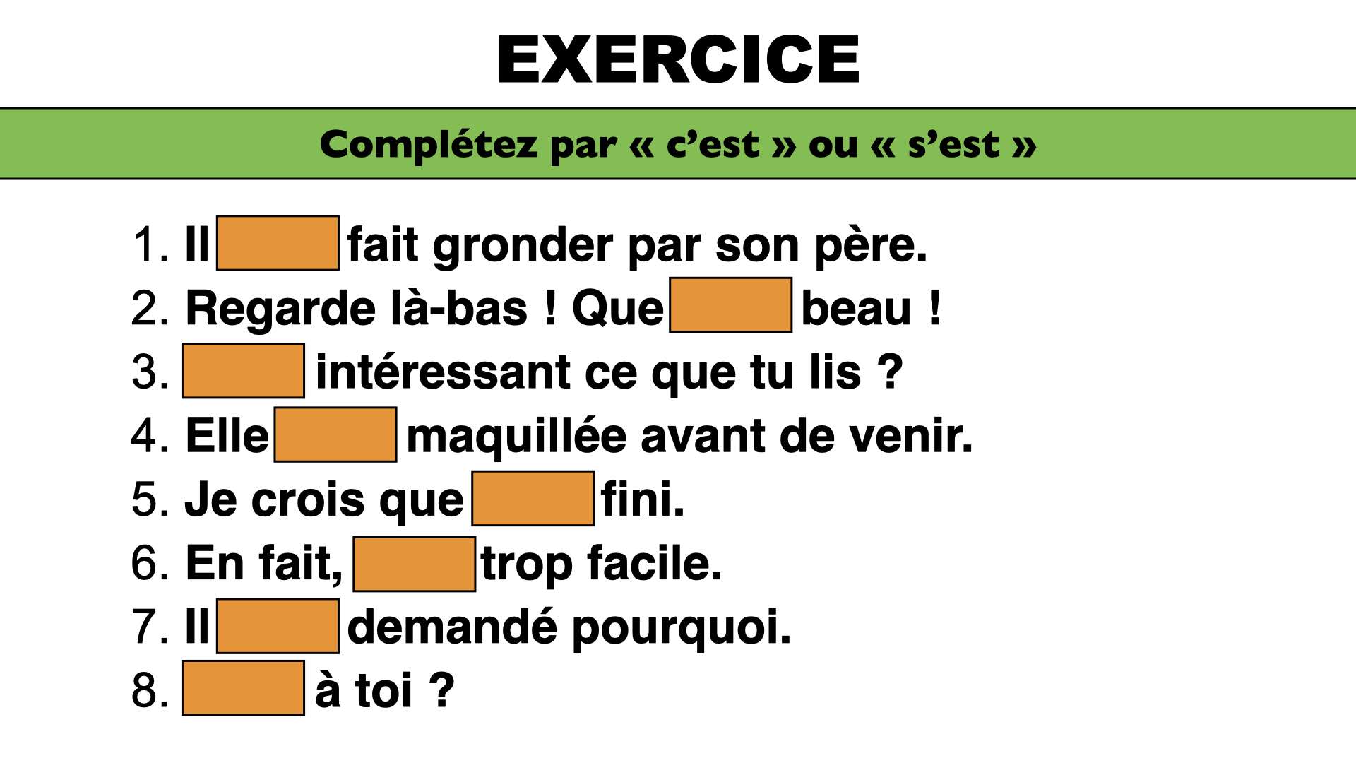 exercice c'est s'est