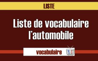 liste vocabulaire automobile