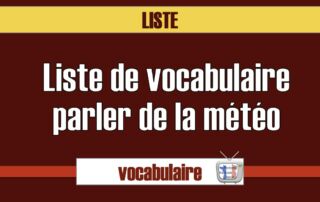 liste de vocabulaire météo