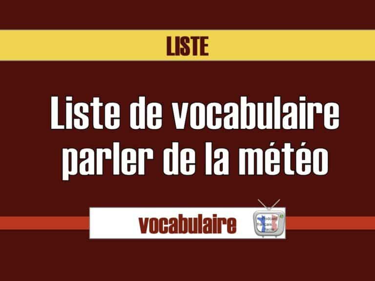 liste de vocabulaire météo