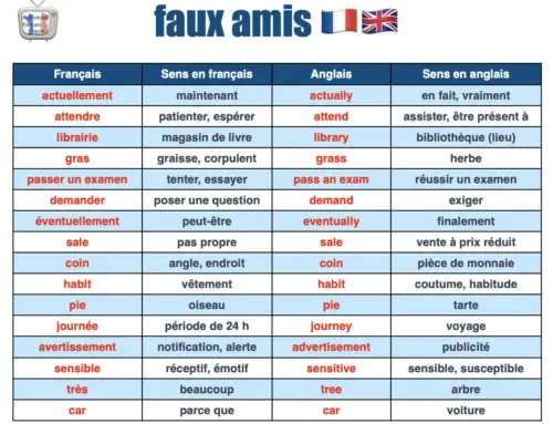 Les faux amis en français : une aventure linguistique