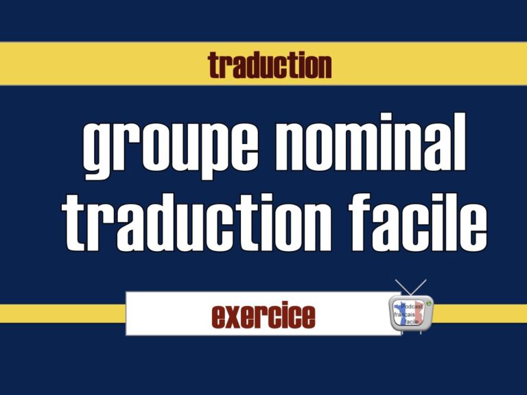 groupe nominal traduction facile