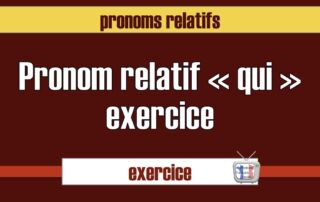 qui exercice pronom relatif