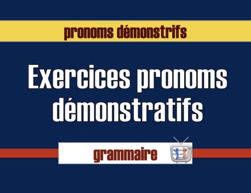 Exercices pronoms démonstratifs